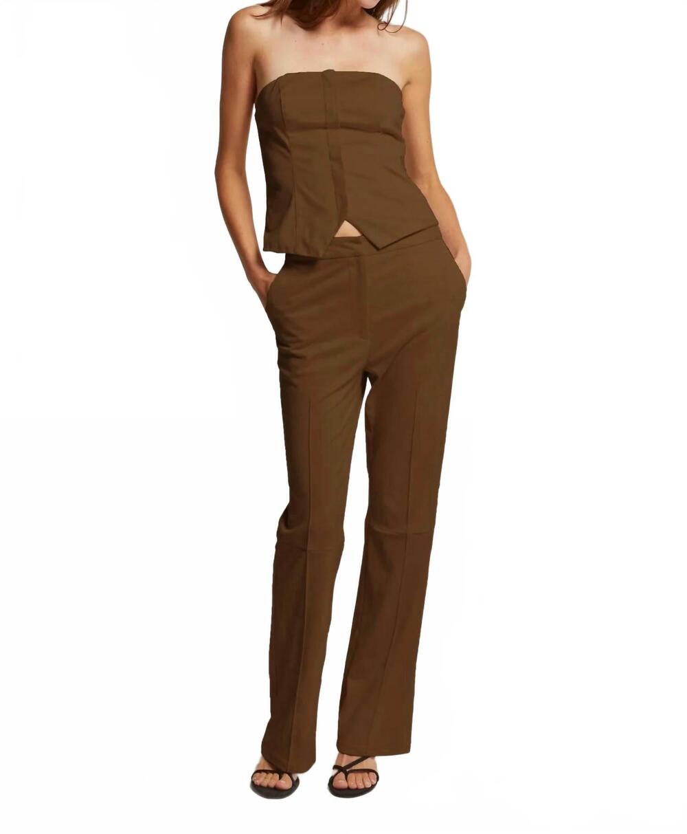 NEW CRESCENT neve suede flare pant in espresso